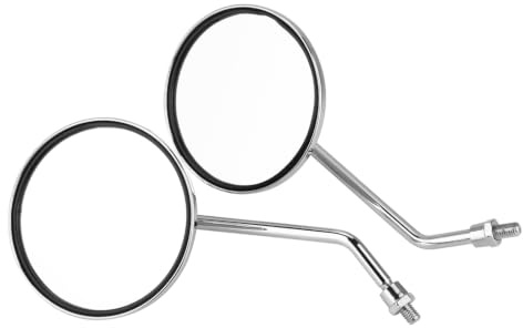 Espejo de Motocicleta, 1 Par de Espejos Retrovisores Redondos para Motocicleta de 8 Mm Derecho E Izquierdo Espejos Retrovisores Universales para Scooter de Movilidad Espejos Cromados de 8 Mm Espejo Re