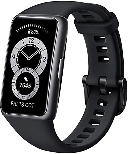 HUAWEI Band 6 Fitness Tracker Smartwatch for Men Women, 1.47''AMOLED Color Screen, SpO2,24H Heart Rate Monitor Black (Renewed)