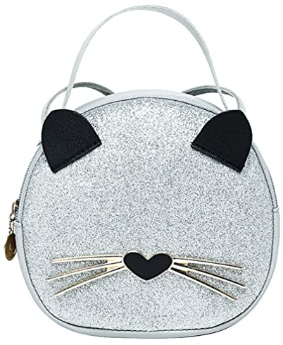 GALPADA Mini Leopard Umhängetasche Crossbody Tasche Handtasche Süße Katzen- Tasche Runde Münzbrettung für Kinder Frauen Teenager Mädchen