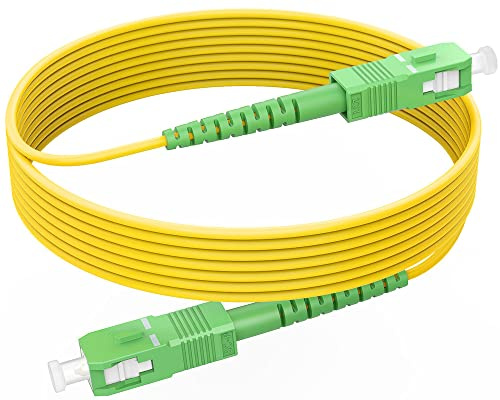 RamboCables SC/APC vers SC/APC 10m, Câble patch Simplex à fibre optique 9/125µm, Câble à fibre optique monomode pour FTTH (Fiber to the Home)