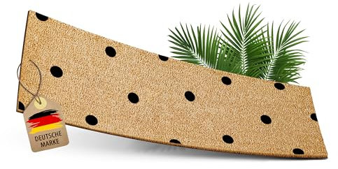 ElbFuchs Coconut Doormat 75 x 25 cm with Dots I Extra Durable & Non-Slip Coconut Mat I For Indoor and Covered Outdoor Areas I Ideal as a Narrow Dirt Trapper and Entrance Mat