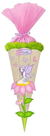 Ursus 9770001 - Schultüte Bastelset, Green & Easy, Elfe, Höhe ca. 68 cm, Durchmesser ca. 20 cm, inklusive Bastelanleitung und Vorlagebogen zum Selbstbasteln, ideal für die Einschulung