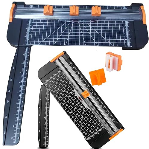 A4-Papierschneider, tragbarer Papierschneider, 30,5 cm, Titan-Scrapbooking-Werkzeug mit 3 Ersatzklingen mit Sicherheitsseitenlineal für Bastelpapier, Gutscheine, Etiketten und Karton
