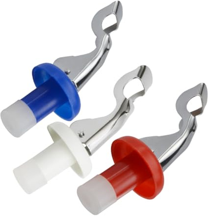 CIYODO 3pcs Expanding Wine Stoppers Beverage Stopper Silicone and Metal Round Air Tight Seal Leakproof for Red and White Wines Random Color