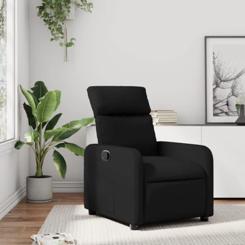 THOYTOUI Relaxsessel, Kinosessel ArmlehnStuhl Loungesessel Leseessel Geeignet für Schlafzimmer Stube Speisesaal Büro Schwarz Kunstleder