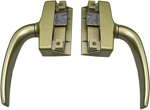 ZoRHac Fenstergriff, Fensterschlösser, Tür- und Fenstergriffe, 2 STK. Getriebegriffe links und rechts, Außenglasfensterriegel, Fensterzubehör, Türschlösser(Color:Gold)
