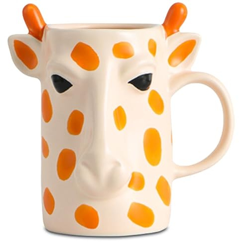 ZONSUSE Divertida taza de jirafa, taza de café de jirafa, novedosa taza de animales 3D, taza de cerámica de jirafas, taza de café grande, ideas de regalo para familiares, amigos, niños, cumpleaños