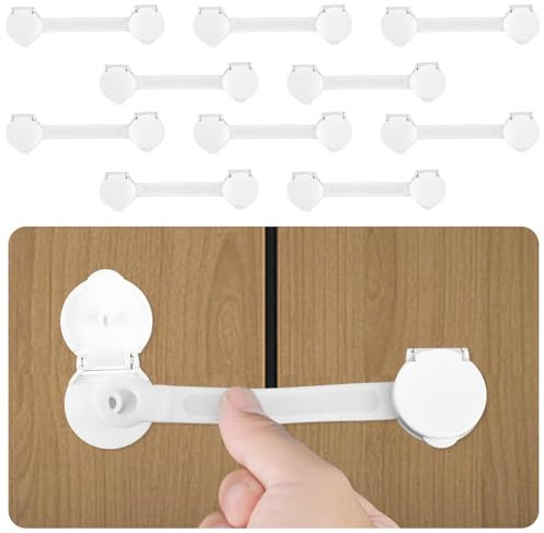 10stk Kindersicherung Schrank Schubladen, Weiß Sicherheitsschlösser Baby Babysichere Schrankschlösser Babysichere Kindersicherheitsschlösser zum Schutz Von Kindern Und Kleinkindern