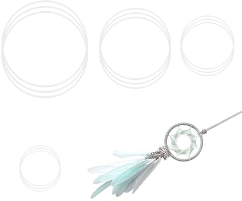 MYLERCT 12 Stück Metallringe zum Basteln ，Metallkranz Weiß 5/10/15/20 cm | Metall Eisen Girlande, DIY Ring, Lackiert & Rostfrei, Glatt & Langlebig, für Kränze, Girlanden & Pflanzentöpfe