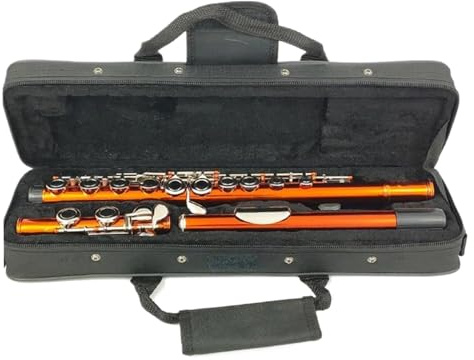 C-Flöte für Anfänger Flöte 16 Geschlossene Löcher C-Tasten Instrument Vernickeltes Kupfernickel Tangerine-Flöte Mit E-Taste Leistungstyp Für Anfänger