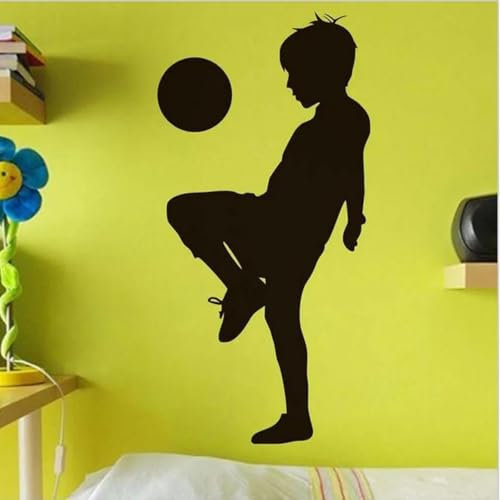 GZGZG Junge spielt Fußball kreative Wandaufkleber Fußball Kinder Tapete Schlafzimmer Sport Wohnzimmer Kunstwand Wanddekoration