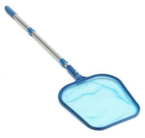 Yardwe Swimming Pool Cleaning Net and Leaf Mesh Net for Pond Fishing 120cm Telescopic Aluminum Pole, Shallow Water Skimmer Suitable for Pools and Garden Ponds