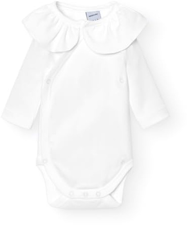 BABIDU Body Bebé Cruzado Manga Larga Algodón 100% Cuello Con Volante, Body Bebé Recién Nacidos y Prematuros, Tejido Suave y Hipoalergénico, Ropa Bebé Niño y Niña Unisex, Perfecto para Piel Sensible