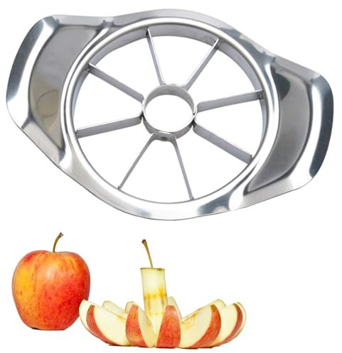 Stainless Steel Apple Slicer & Corer –Blade Apple Cutter for Fruit, Pear, and Potato – Ergonomic Non-Slip Handles – Easy to Use and Clean – Fruit Divider Kitchen Gadget for Home Use