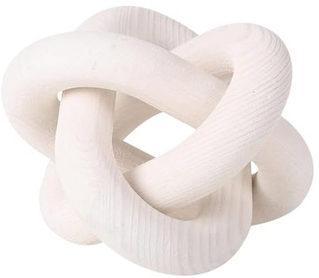 Decorazione del nodo in legno - arredamento di collegamenti rustici, ornamento a catena boho | Centrotavola di tavolino da caffè in legno, accento sugli scaffali della fattoria, scultura di collegamen