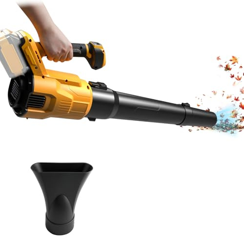 YWNYT Soffiatore per foglie senza fili per batteria Dewalt 18 V 20 V, motore brushless 18500 giri/min, 58,1 m/s, 13,6 m³/min, soffiatore elettrico portatile con 3 velocità per giardino, foglie