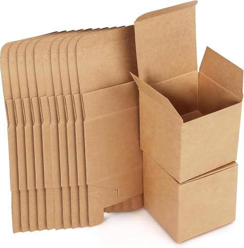 Geschenkboxen Kraftpapier, Geschenkbox Quadratisch für Geschenke, Pappschachteln mit Deckel, Party, Geburtstag, Hochzeit,13x13x13cm Karton Schachteln,Rindslederfarbe,15PACK