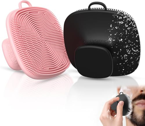 Gesichtsschrubber, Silikon-Gesichtsreinigungsbürste, sanftes Gesichtspeeling, Gesichtsbürste für Damen und Herren, Porenreinigung & Gesichtsmassage (2 Stück)