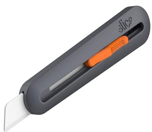 Slice 10559 Industrie-Cuttermesser mit 4-fach Klingenverstellung • Sicherheitsklinge aus Keramik • Extra tiefer Schnitt bis 7,6 cm für dicke Materialien • Beidhändig nutzbar • Einfacher Klingentausch