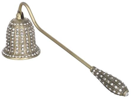MAGICLULU Vintage Kerzenlöscher mit Metall-wachsknopf und Strassbesatz Zinklegierung Kerzenlöscher mit Langem Griff Vielseitiger Dochtschneider für Teelichter Stumpen Duftkerzen Stilvolles