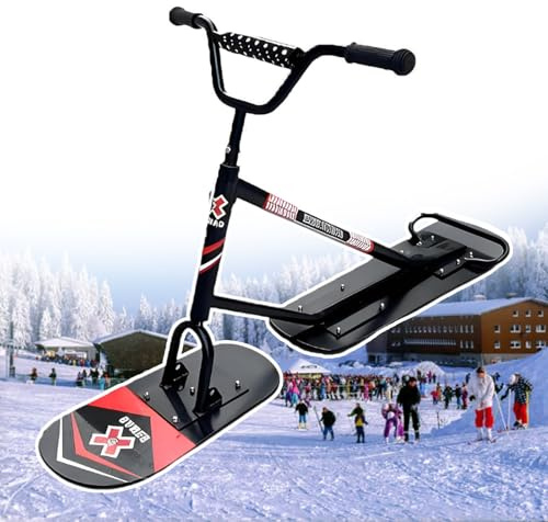 pedenencelia Trineo De Snowboard/Scooter De Nieve Profesional 2026 Diseño De Doble Tabla, Dirección Ágil De 360°, Soporta 150 Kg, Marco De Aluminio Triplemente Reforzado, Patineta De Nieve A