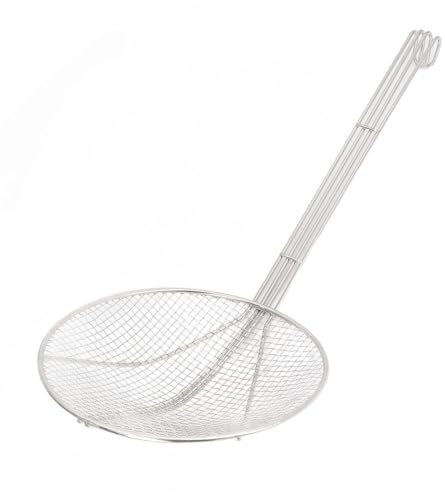 20,47 pollici Spider Colino, Utensili da Cucchiaio Schiumarola Manico Lungo 7,9 pollici Acciaio Inossidabile a Maglia Fine Colino Mestolo con Gancio per Cucinare Fritture (20 cm)
