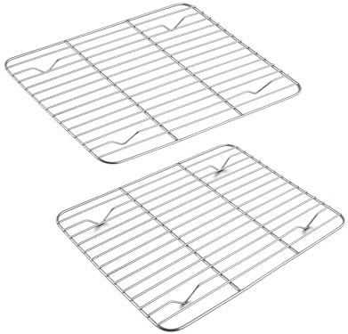 2 PCS Cooling Racks, 29x18.7x1.5cm Stainless Steel Wire Cooling Rack Rectangle Baking Rack for Oven Roasting, Grilling, Drying, Dishwasher Safe
