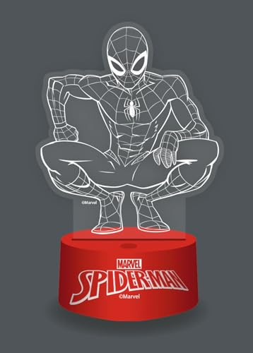 WONDEE Marvel Veilleuse Lampe Spiderman 3D Magique avec Télécommande et 16 Couleurs - Lampe de Chevet et Bureau Spider man Enfant, Decoration chambre Garcon, Cadeau Spiderman