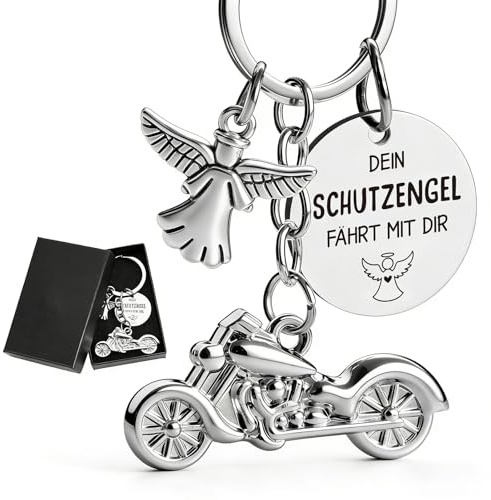 DOORIO Schutzengel Schlüsselanhänger Führerschein Bestanden Vorsichtig Fahren Geschenke Auto Motorrad Glücksbringer - Dein Schutzengel fährt mit dir Schlüsselanhänger