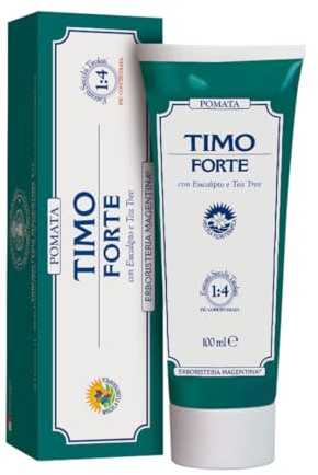 Erboristeria Magentina Timo Forte Pomata 100 ml con Eucalipto e Tea Tree - Effetto Balsamico per Vie Respiratorie - Benessere Respiratorio