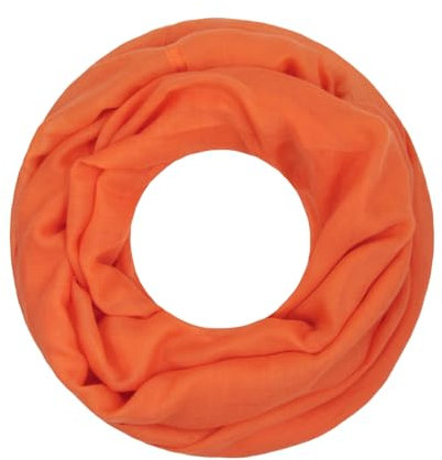 Majea Loop Cary Basic Schal Tuch Damen-schal Schlauchschal Rundschal Halstücher uni unifarben Loopschal einfarbig (880005) (mandarin)