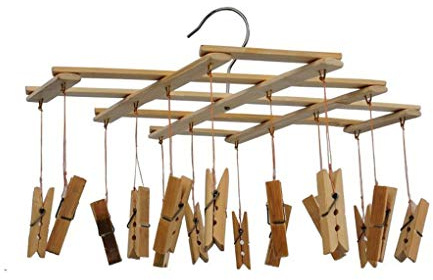Chunyang Bamboo 16 Clip Washing Dryer Folding Laundry Clothes Clothes Pegs Clothes Airer Rack Underwear Hanger Socks Hook Underwear Hanger