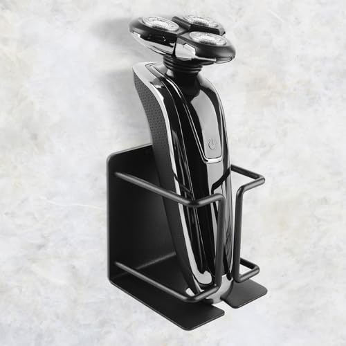 Linkidea Wandhalter für Elektorasierer, Edelstahl-Rasierhalter für Bad/Dusche, selbstklebender Rasierer-Halter kompatibel mit Philips Norelco 2400, Serie 7, 9 (Schwarz)