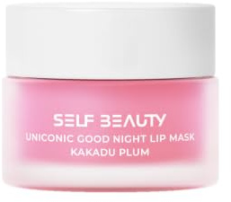 SelfBeauty Lippenmaske - Kakadu-Pflaume, veganer Lippenbalsam, täglicher Lippenbefeuchter, über Nacht feuchtigkeitsspendende Lippenbehandlung mit Vitamin C, Lippenpeeling-Exfoliator, 0,51 fl. oz.