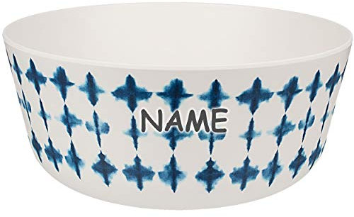 alles-meine.de GmbH 2 Stück große XL - Kunststoff - Obstschalen/Salatschüsseln/Gemüseschüsseln/Popcornschalen - Mandala - Retro & Nostalgie Design - blau/weiß - inkl. N..