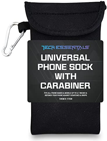 SOL Custodia universale per tutte le marche e i modelli fino a 16.7 pollici,Calzino protettivo in neoprene con moschettone,Custodia rigida per telefono, custodia antiurto