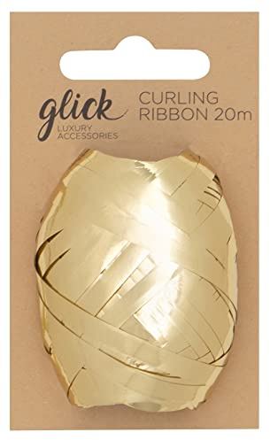 Glick Gold Curling Ribbon, for Gift Wrapping, Arts and Crafts, Birthday, Valentine, Christmas and Other Life Celebrations