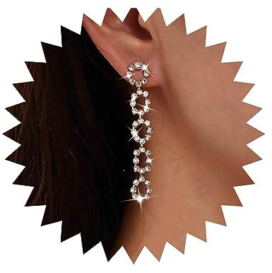 Aneneiceera Vintage Kristall Kreis Baumeln Ohrringe Gold Lange Cz Quadratische Ohrringe Strass Kreis Tropfen Ohrringe Luxus Kristall Ohrring Schmuck Für Frauen Und Mädchen