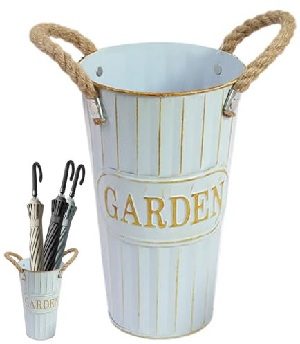 Tedioso Paragüero de Metal Antiguo - Cesta para Paraguas Interior y Exterior - Soporte para Paraguas de Almacenamiento