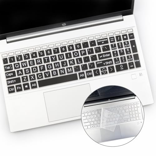 2PCS Keyboard Cover with Large Print for 15.6 HP Pavilion 15t-er 15-eg 15t-eg 15-eh Series, HP 17.3 Laptop 17-cn 17-cp Series, HP 15t-eg200 15-eg2153cl/2373cl 15-er1047nr 15-eh2085wm