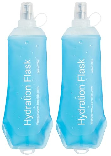GYGYL Lot de 2 Gourdes Souples de 500 ml, en TPU, pour la Course à Pied, la Randonnée, le Cyclisme, l'Escalade, Bleu