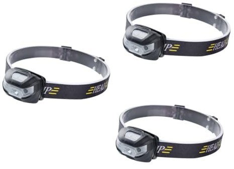 UKCOCO 3piezas Linterna Frontal Led Inteligente Sensor y Portátil Para Correr Camping y Pesca Luz Multiusos Para Actividades Al Aire Negro