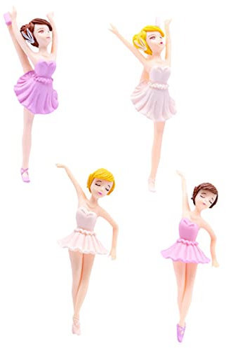 CIYODO 4 Stück Tortendekoration Ballerina-bastelarbeiten Geburtstagskuchenornament Nicht Verformt Nicht Verblasst Langlebig