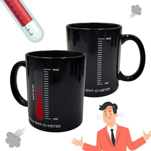 Funny Mug with Saying - I Give a Mug with Colour Changing Mood Barometer - 330 ml - Office Mug for Humorous Colleagues - Funny Office Items