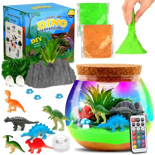 Withosent Laternen Bastelset Dino, DIY Bastelset Kinder, Dinosaurier Nachtlicht Kinder Selber Basteln mit Fernbedienung, Dinosaurier Spielzeug ab 3, 4, 5, 6, 7 8 Jahre Jungen Mädchen