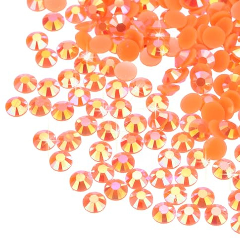 sourcing map 6000 unidades de diamantes de imitación de resina naranja brillante SS16 de 4 mm sin termoadhesivos para manualidades, diseño, vasos, ropa, maquillaje, arte de uñas