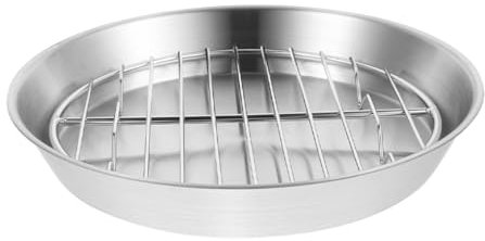 Happyyami 1satz Edelstahl Backblech Mit Abtropfgestell Hochtemperaturbeständige Grillplatte Für Vielseitige Kochbedürfnisse Geeignet Für Outdoor-camping Und Grillen