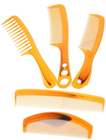 TOVINANNA Set Da 5 Pettini Per Donna Pettine Districante Antistatico in Plastica Resistente Per Chioma Ricci e Bagnati, Accessori Per Hairstyling e Acconciature Professionali