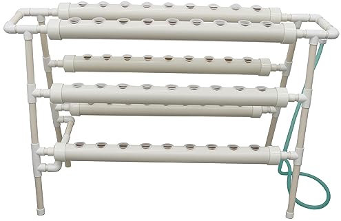 PTSZNGS Hydroponisches Anbausystem, 54 Pflanzen, vertikales Wachstum, 3 Schichten, 2 Reihen, 6 Rohre, Pflanzsystem mit Pumpe, Pflanzschwamm und Schlauch für den Gemüseanbau