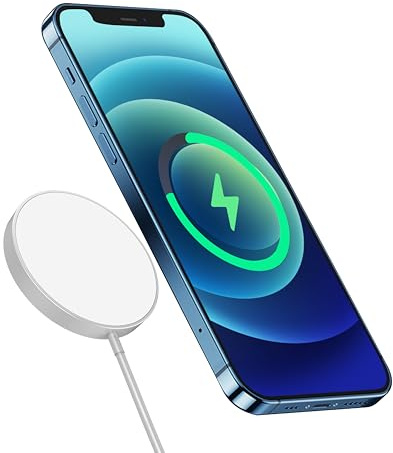 SilverLabel Magnetic Wireless Charger - White Instant Compact Wireless Charging Pad with Universal Compatibility for Phones & Other Electronic Devices